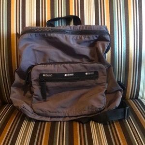 EUC Lesportsac small travel backpack in grey